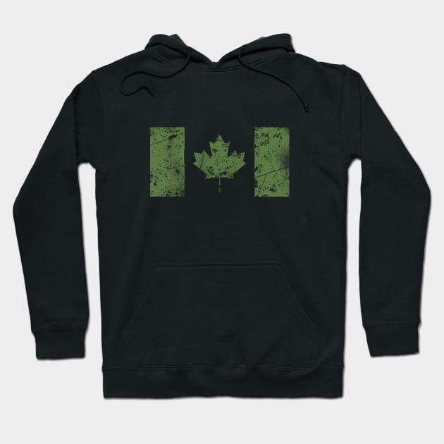 Canadian Distressed Flag (Green) Hoodie by Jared S Davies